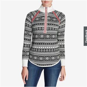 Eddie Bauer Engage Fair Isle 1/4 Zip Sweater